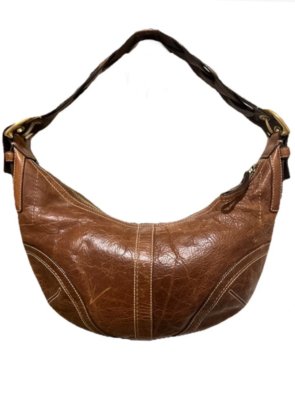 Coach Brown Leather Hobo Shoulder Bag - Picture 4 of 14